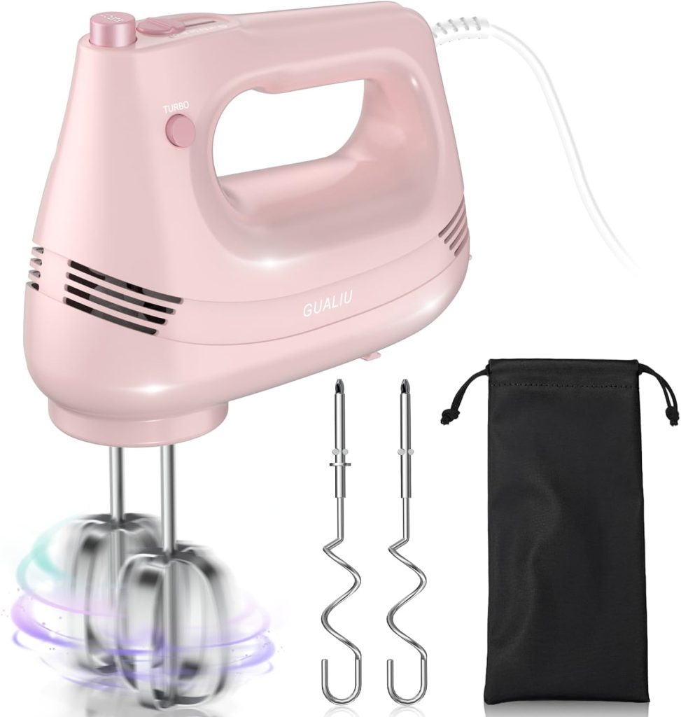 GUALIU Electric Hand Mixer with Stainless Steel Whisk